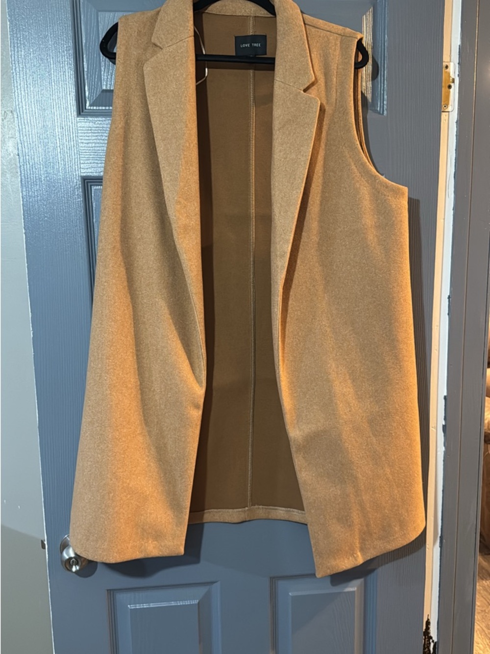 Love Tree Camel Sleeveless Blazer Vest